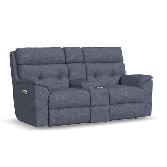 Mason Fabric Power Reclining Loveseat with Console & Power Headrests