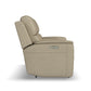 Henry Beige Leather Power Reclining Loveseat with Console & Power Headrests & Lumbar
