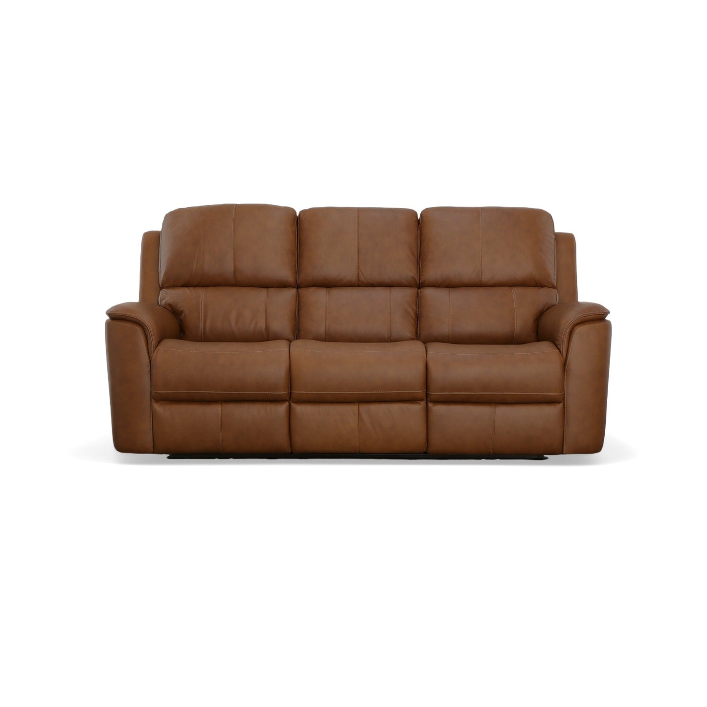 Henry Caramel Leather Power Reclining Sofa with Power Headrests & Lumbar