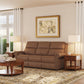 Bernard Leather Power Reclining Sofa with Console, Power Headrests & Lumbar
