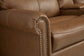Bernard Leather Power Reclining Sofa with Console, Power Headrests & Lumbar
