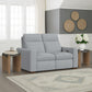 Ava Stonewash Fabric Power Reclining Loveseat with Power Headrest & Lumbar