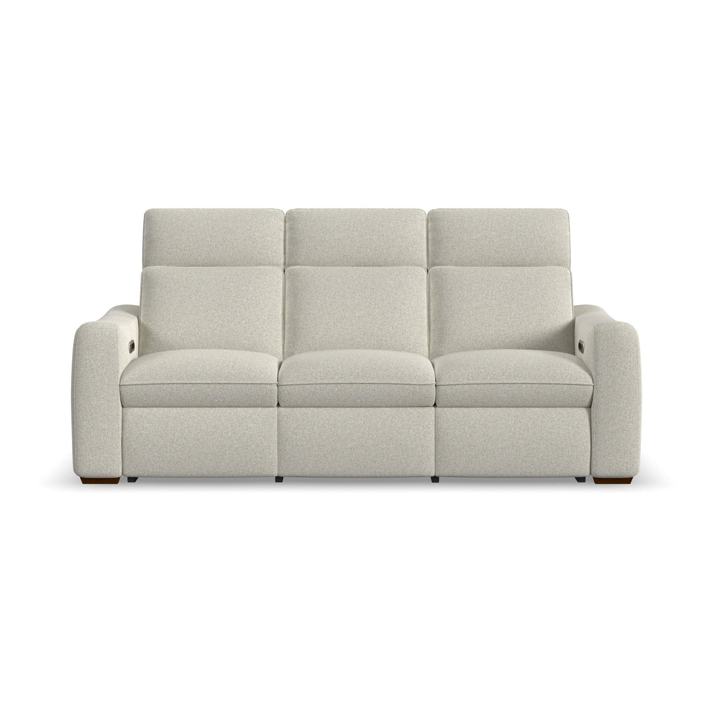 Ava Silver Sand Fabric Power Reclining Sofa with Power Headrest & Lumbar