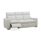 Ava Silver Sand Fabric Power Reclining Sofa with Power Headrest & Lumbar