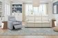 Ava Silver Sand Fabric Power Reclining Sofa with Power Headrest & Lumbar