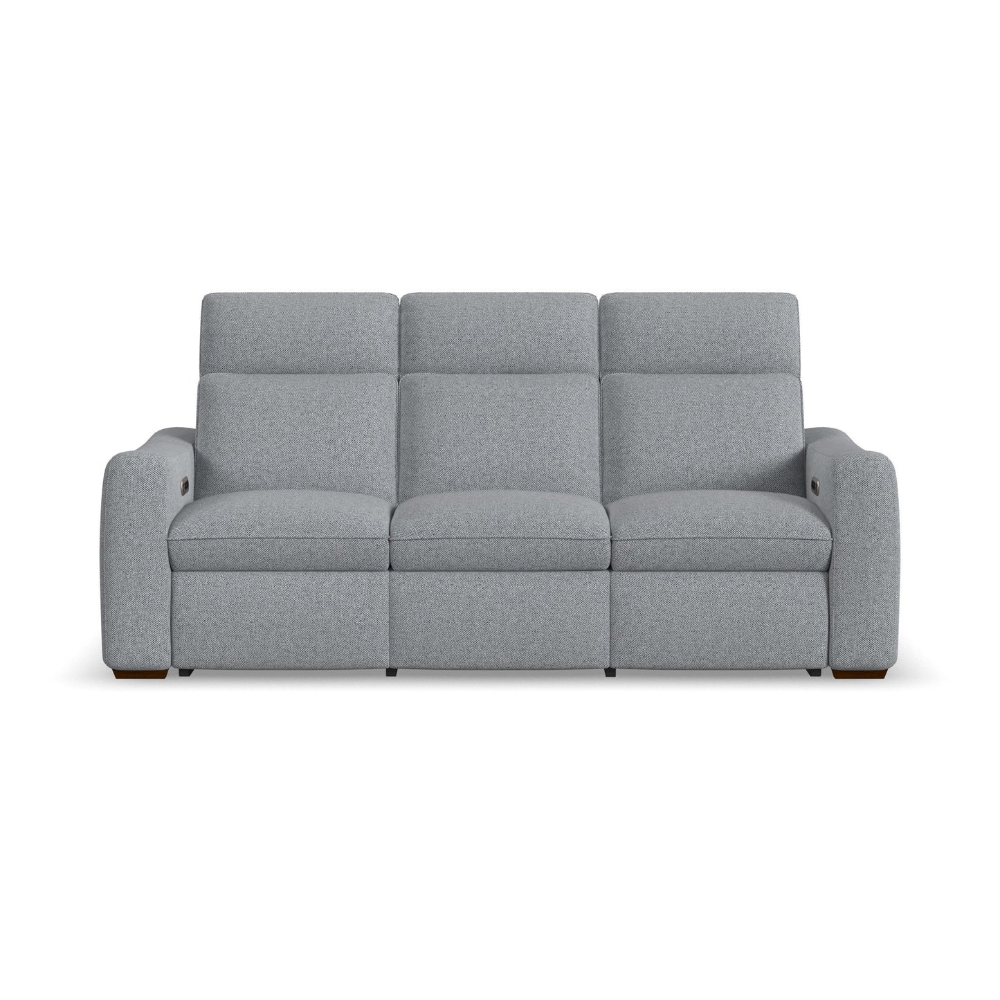 Ava Stonewash Fabric Power Reclining Sofa with Power Headrest & Lumbar