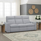 Ava Stonewash Fabric Power Reclining Sofa with Power Headrest & Lumbar
