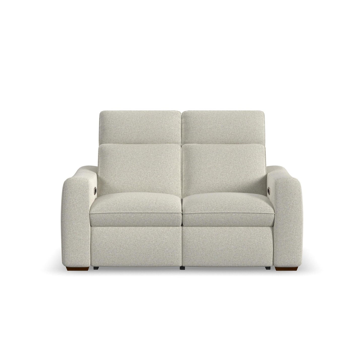 Ava Silver Sand Fabric Power Reclining Loveseat with Power Headrest & Lumbar