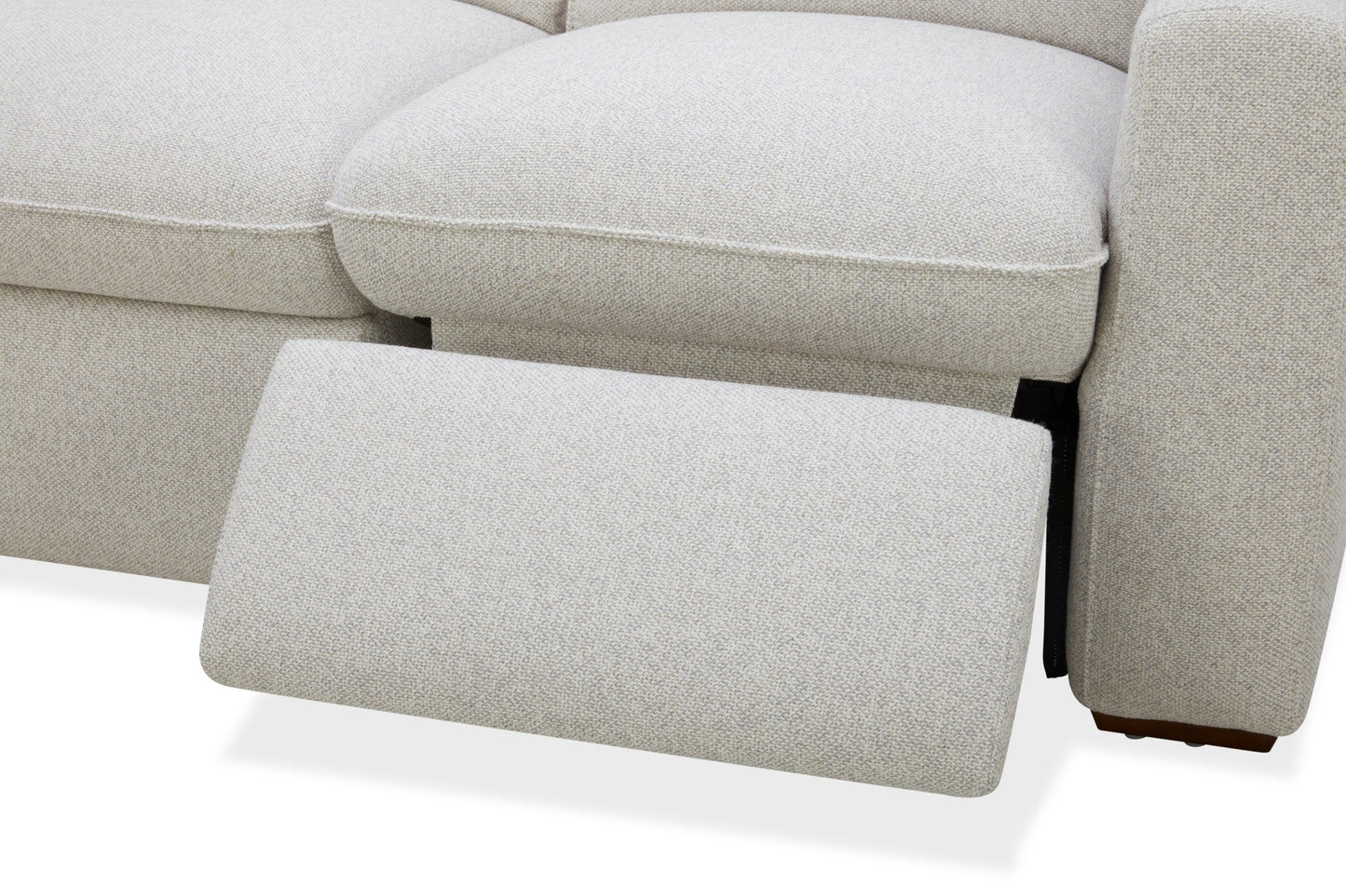 Ava Silver Sand Fabric Power Reclining Loveseat with Power Headrest & Lumbar