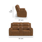 Ziggy Camel Leather Power Reclining Loveseat with Console, Power Headrest, Lumbar, Heat & Massage