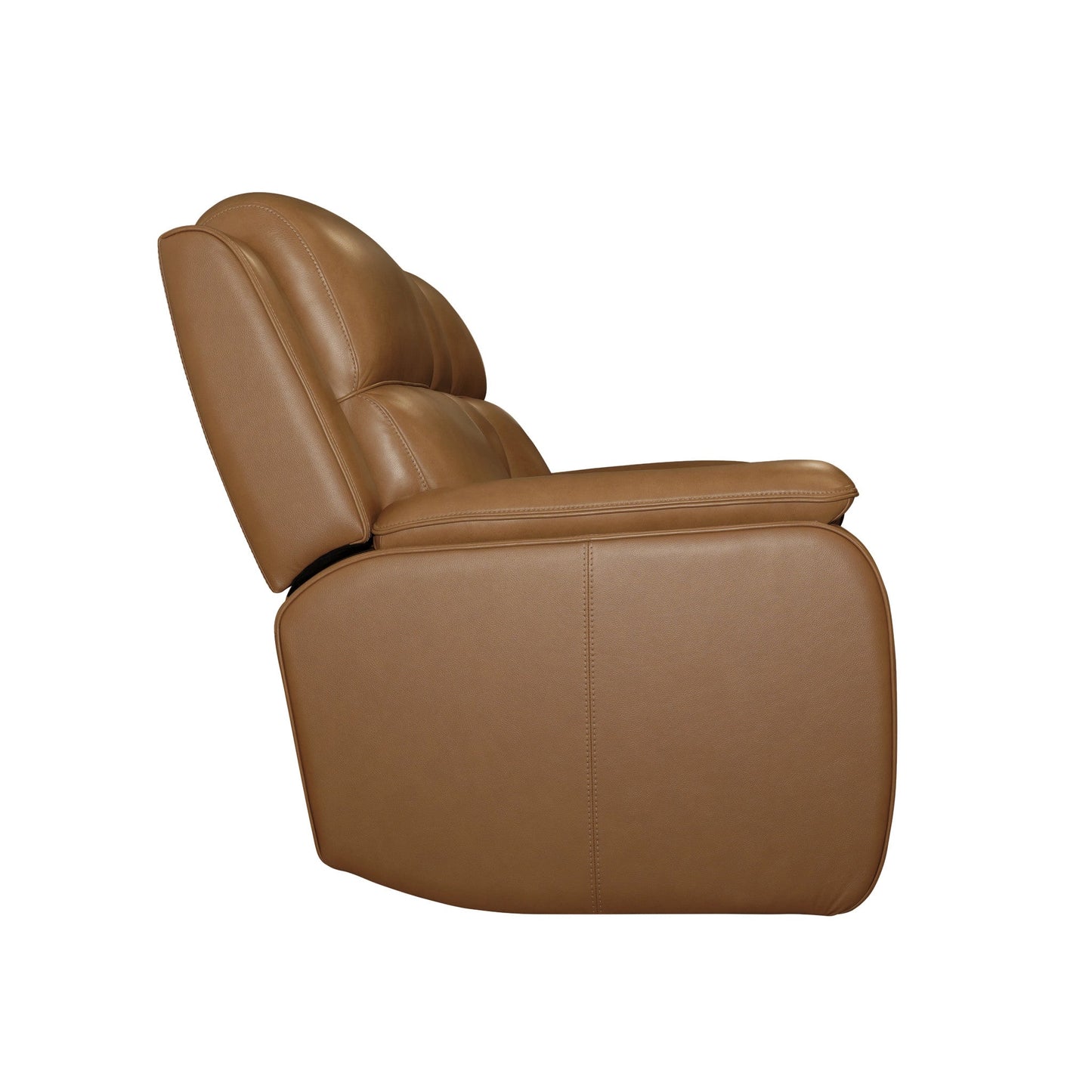 Ziggy Camel Leather Power Reclining Loveseat with Console, Power Headrest, Lumbar, Heat & Massage