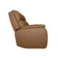 Ziggy Camel Leather Power Reclining Loveseat with Console, Power Headrest, Lumbar, Heat & Massage