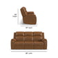 Ziggy Camel Leather Power Reclining Sofa with Power Headrest, Lumbar, Heat & Massage