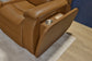Ziggy Camel Leather Power Reclining Sofa with Power Headrest, Lumbar, Heat & Massage