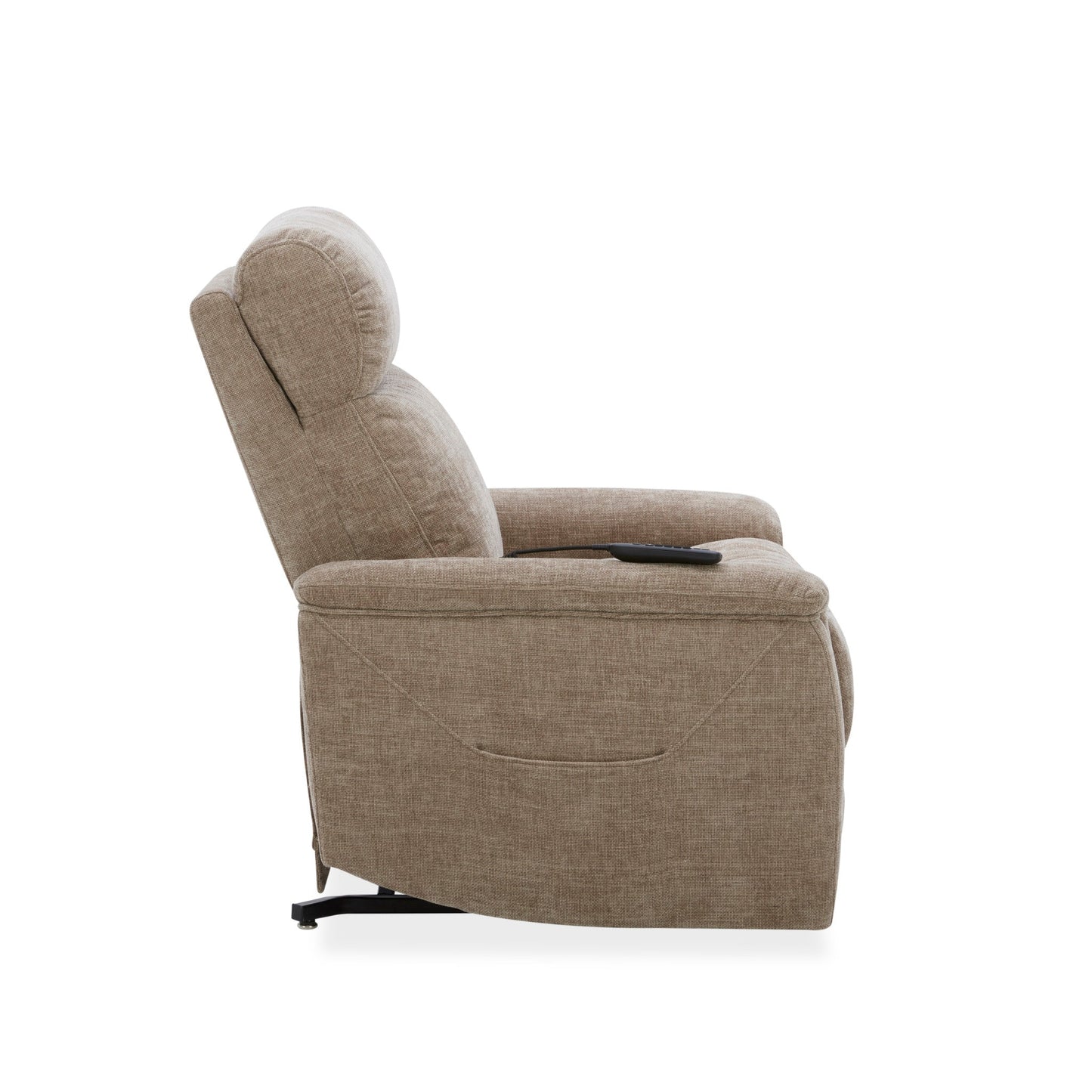 Luma Sable Fabric Power Lift Recliner with Power Headrest, Lumbar, Heat & Massage