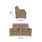 Sense Greige Leather Power Reclining Loveseat with Console, Power Headrest, Lumbar & Pulse