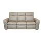 Sense Greige Leather Power Reclining Sofa with Power Headrest, Lumbar & Pulse
