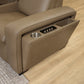 Sense Greige Leather Power Reclining Sofa with Power Headrest, Lumbar & Pulse