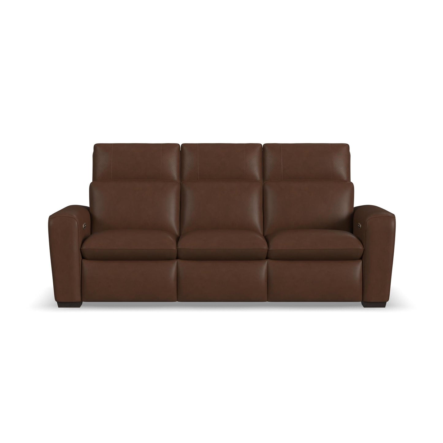 Sense Espresso Leather Power Reclining Sofa with Power Headrest, Lumbar & Pulse