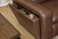 Sense Espresso Leather Power Reclining Sofa with Power Headrest, Lumbar & Pulse