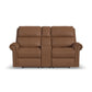 Bernard Leather Power Reclining Loveseat with Console, Power Headrests & Lumbar