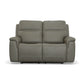 Sawyer Grey Leather Power Reclining Loveseat w/ Pwr Headrests, Lumbar