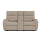 Strait Leather Power Reclining Loveseat with Console & Power Headrests