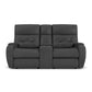 Strait Leather Power Reclining Loveseat with Console & Power Headrests
