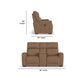 Vibe Taupe Fabric Power Reclining Loveseat with Console, Power Headrest, Lumbar, Heat, Massage & Pulse