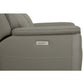 Sawyer Grey Leather Power Reclining Loveseat w/ Pwr Headrests, Lumbar