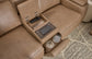 Vibe Taupe Fabric Power Reclining Loveseat with Console, Power Headrest, Lumbar, Heat, Massage & Pulse