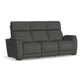 Vibe Coal Fabric Power Reclining Sofa with Console, Power Headrest, Lumbar, Heat, Massage & Pulse