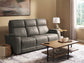 Vibe Coal Fabric Power Reclining Sofa with Console, Power Headrest, Lumbar, Heat, Massage & Pulse
