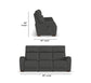 Vibe Coal Fabric Power Reclining Sofa with Console, Power Headrest, Lumbar, Heat, Massage & Pulse