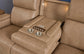 Vibe Taupe Fabric Power Reclining Sofa with Console, Power Headrest, Lumbar, Heat, Massage & Pulse