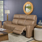 Vibe Taupe Fabric Power Reclining Sofa with Console, Power Headrest, Lumbar, Heat, Massage & Pulse