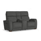 Vibe Coal Fabric Power Reclining Loveseat with Console, Power Headrest, Lumbar, Heat, Massage & Pulse