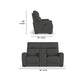 Vibe Coal Fabric Power Reclining Loveseat with Console, Power Headrest, Lumbar, Heat, Massage & Pulse