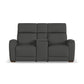 Vibe Coal Fabric Power Reclining Loveseat with Console, Power Headrest, Lumbar, Heat, Massage & Pulse