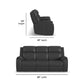 Ziggy Iron Leather Power Reclining Sofa with Power Headrest, Lumbar, Heat & Massage