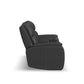 Ziggy Iron Leather Power Reclining Loveseat with Console, Power Headrest, Lumbar, Heat & Massage