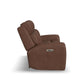 Warren Classic Brown Leather Power Reclining Sofa with Console, Power Headrest & Lumbar