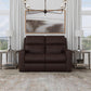 Score Leather Power Reclining Loveseat with Power Headrests & Lumbar