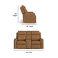 Felix Toasted Almond Leather Power Reclining Loveseat with Console, Power Headrest, Lumbar, Heat & Massage