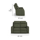 Felix Forest Green Leather Power Reclining Loveseat with Power Headrest, Lumbar, Heat & Massage