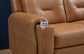 Felix Toasted Almond Leather Power Reclining Sofa with Power Headrest, Lumbar, Heat & Massage