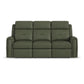 Felix Forest Green Leather Power Reclining Sofa with Power Headrest, Lumbar, Heat & Massage