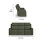 Felix Forest Green Leather Power Reclining Sofa with Power Headrest, Lumbar, Heat & Massage