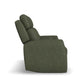 Felix Forest Green Leather Power Reclining Loveseat with Console, Power Headrest, Lumbar, Heat & Massage