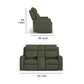 Felix Forest Green Leather Power Reclining Loveseat with Console, Power Headrest, Lumbar, Heat & Massage